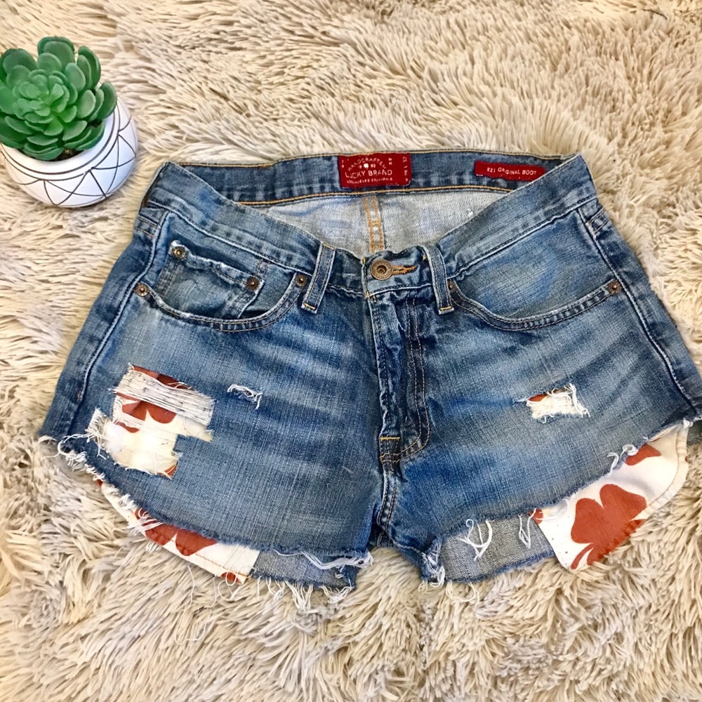 Hand Distressed Vintage Cutoff Lucky Brand Shorts